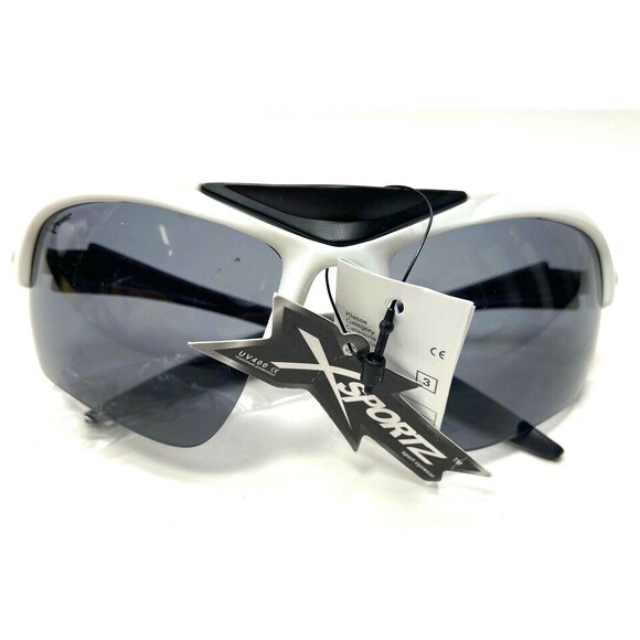 XSportz Mens White running jogging Sport Sunglasses Plastic Frames Lens XS61 - Picture 1 of 3